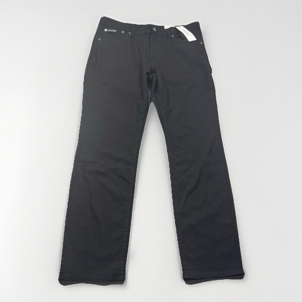 Calvin Klein Slim Fit Jeans Men’s 36x32 Classic Black Dark Wash High Stretch NWT